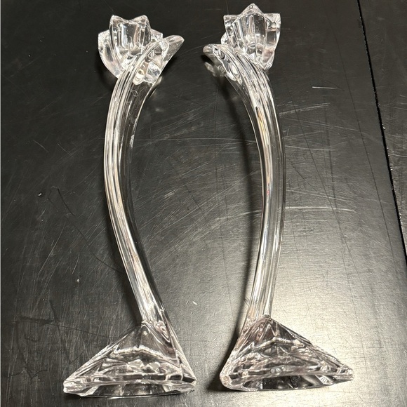 Pair of Crystal Mikasa Flower Song Tulip Top
Candle Holders 10" Elegant EUC VTG - Picture 1 of 14